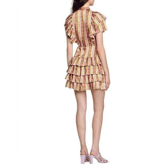 NWOT Sandro Retro Multi Tiered Mini Dress - Picture 6 of 10